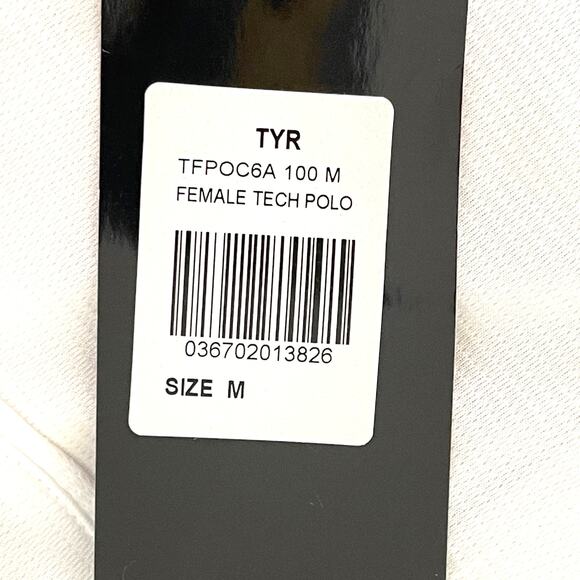 TYR Women's Alliance Tech Polo Shirt White Textured  TFPOC6A - Size Medium - $40 - Picture 4 of 6